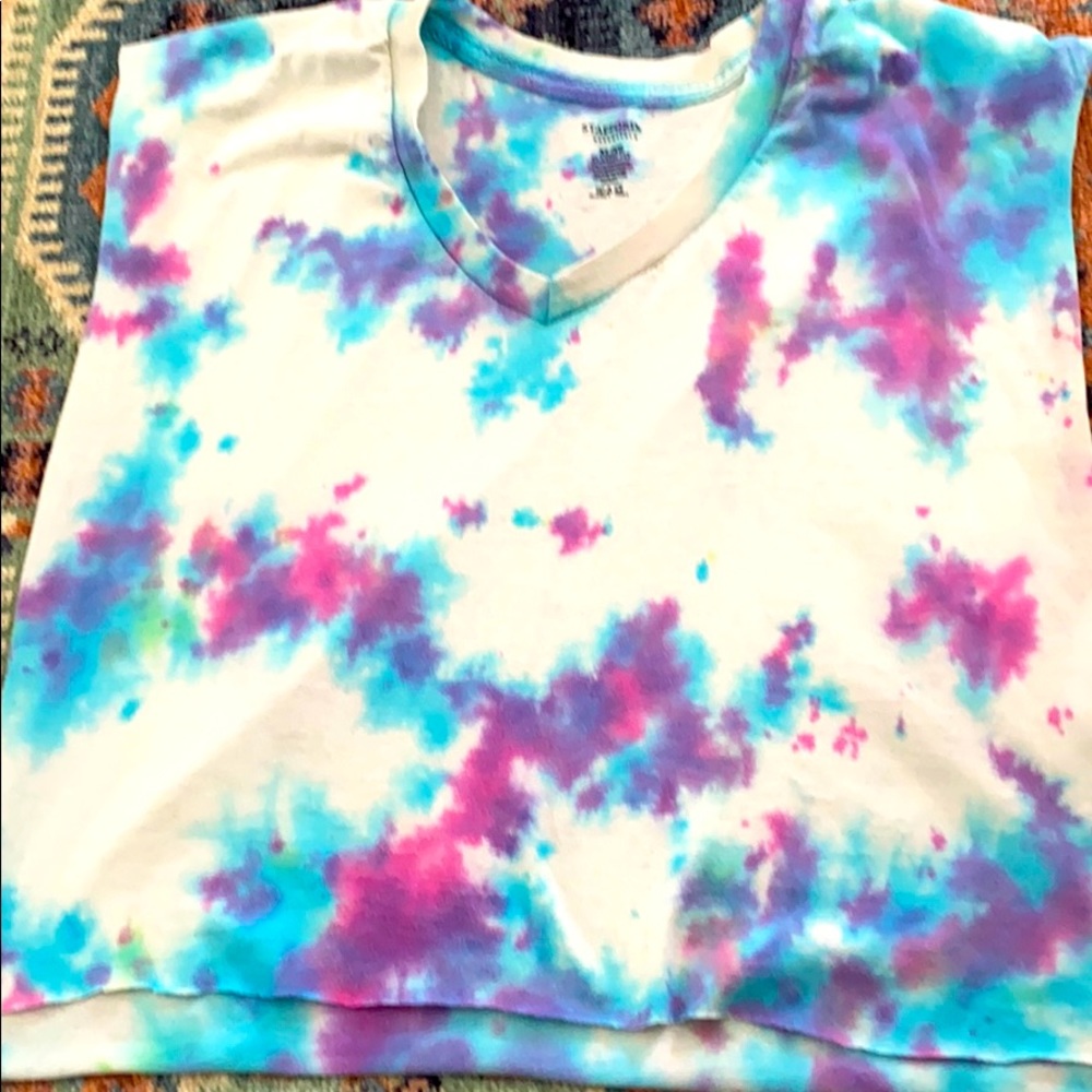 Tie-dyed swimsuit cover-up